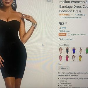 meilun Women's Strapless Bandage Dress Cocktail Bodycon Dress